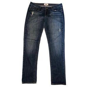 Paige Jimmy Jimmy Skinny Boyfriend Fit Jeans In Elia Dark Wash Blue Size 30